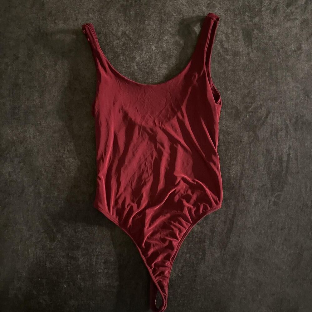 Unbranded Women's Burgundy and Red Bodysuit